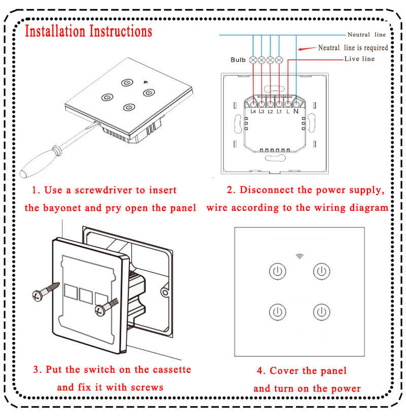 Nax 1/2/3/4 Gang Zigbee Smart Touch Switch Home Wall Button For Alexa And Google Home Assistant Eu Standard Smart Life App. 