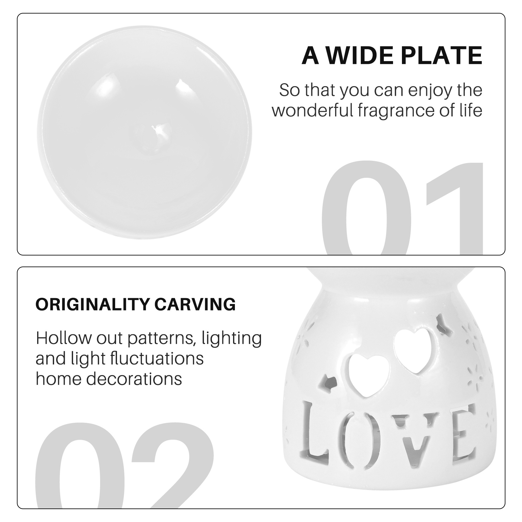 Ceramic Diffuser Ceramic Essential Diffusers Aromatic Lamp -Love. 