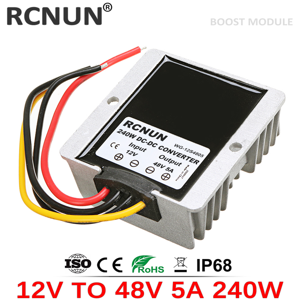 RCNUN 12V to 48V 1A 2A 3A 5A 8A 12.5A 20A Boost Step-up DC DC Converter 12 Volt to 48 Volt Voltage Regulator for Electric Cars Superman. 