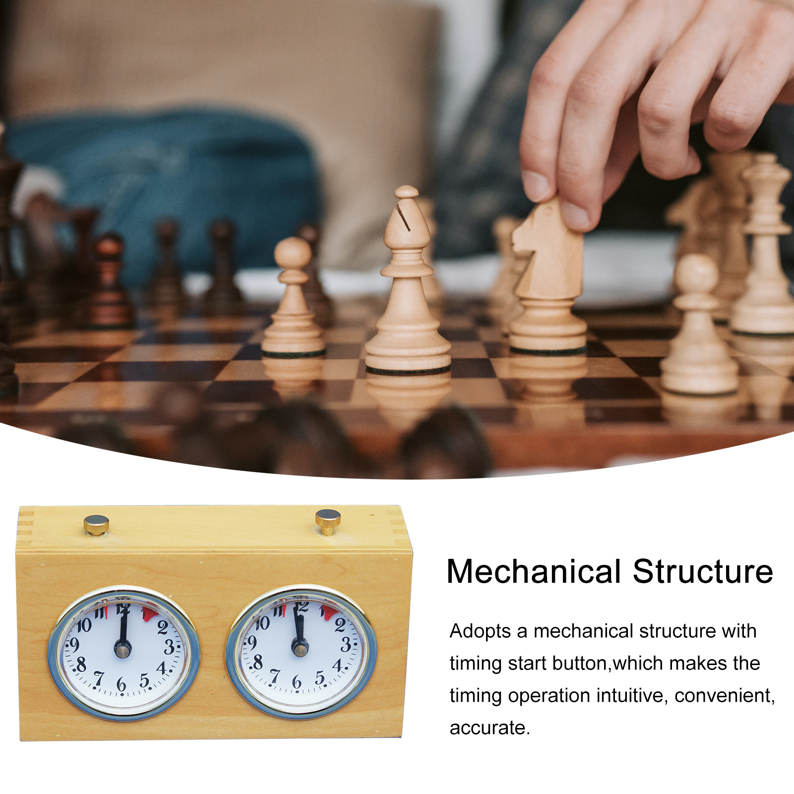 Clock Easy-using Multifunctional Game Timer Vintage Chess Clock for Home. 