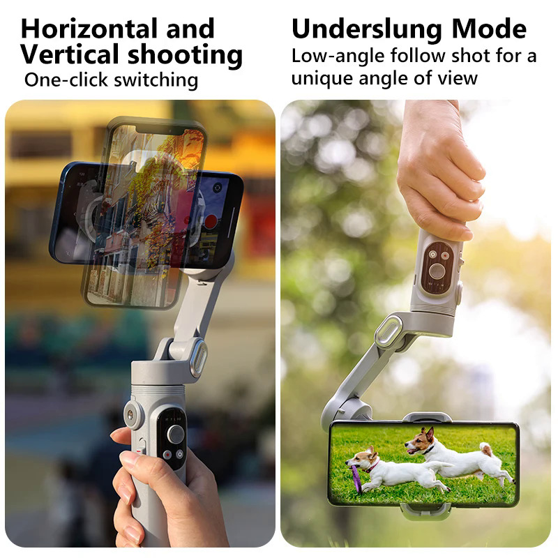 AOCHUAN Smart X / X Pro 3-Axis Foldable Handheld Gimbal Stabilizer Fill Light Wireless Charging For Smart Phone Action Camera. 