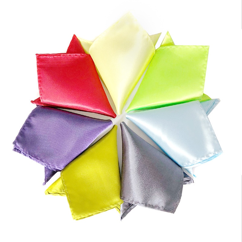 Satin Handkerchief For Men Candy Color Mens Suits Pocket Square Business Chest Towel Hanky Suit Napkin Solid Sale. 