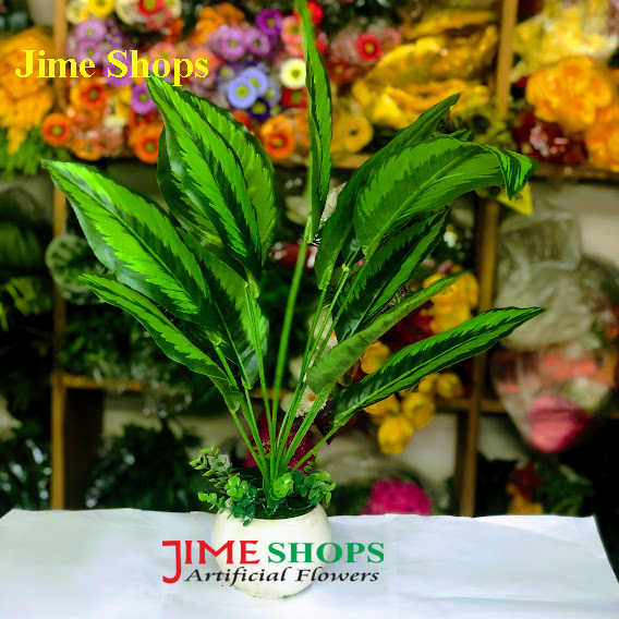 Artificial Patabahar Tree Plant In Sugar Plastic Pot 14 Inc Long For Home, Office Or Restaurant Decoration - Home Decoration Item - Home Decoration Item. 