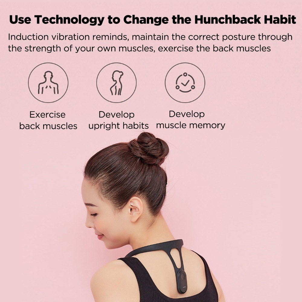 Hipee intelligent posture corrector for real-time monitoring of back health - black. 