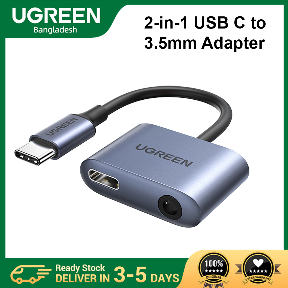 UGREEN CM231 (60164) 2-in-1 USB C to 3.5mm Adapter - Charging and Listening Simultaneously - High-Quality Sound - PD3.0 Fast Charging