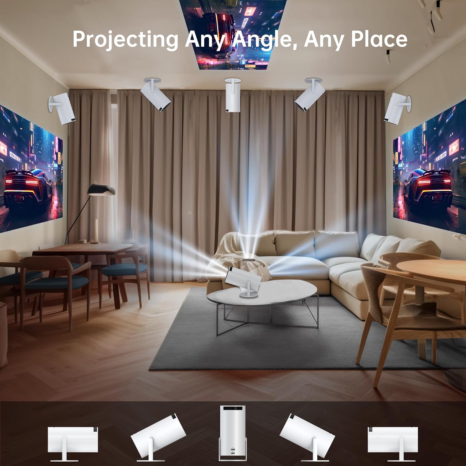 Home Theatre Android Smart Projector HY300 4K  WiFi Bluetooth portable Projector Price in Bangleadesh. 