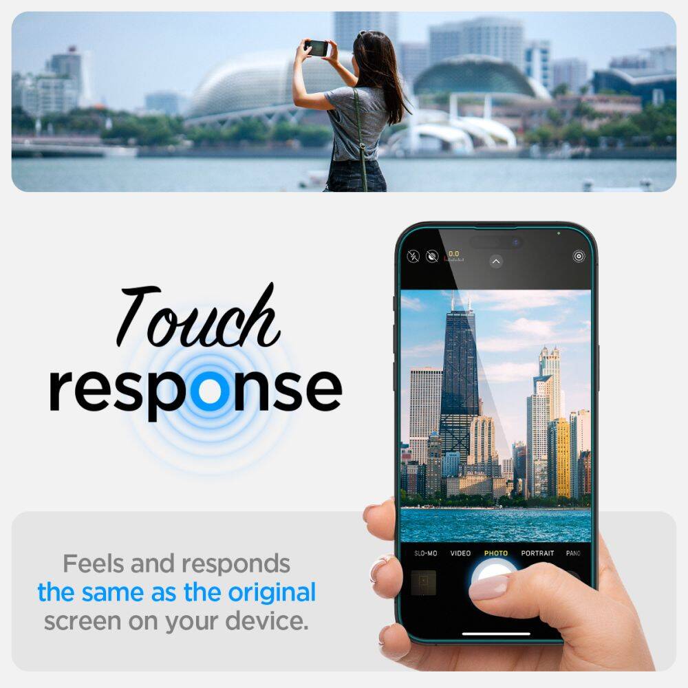 Spigen Tempered Glass Screen Protector [GlasTR EZ FIT] designed Easy Stick Box Full Screen HD Tempered Glass Screen Protector For iPhone 15 Pro Max/ 15 Pro / 15 / 14 Pro Max / 14 Pro /1 4 Plus /14/13 Pro Max/13 Pro/13. 