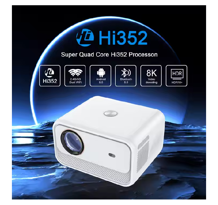 Newest Product GY 650 Projector Support 350 ANSI Android 9 For Home Theater Projector BT 5.2 HD Projector. 
