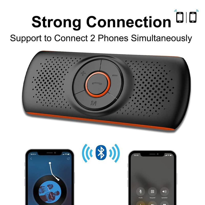 Car Bluetooth Speaker for Handsfree Talking, Wireless Car Music Player with Visor Clip. 