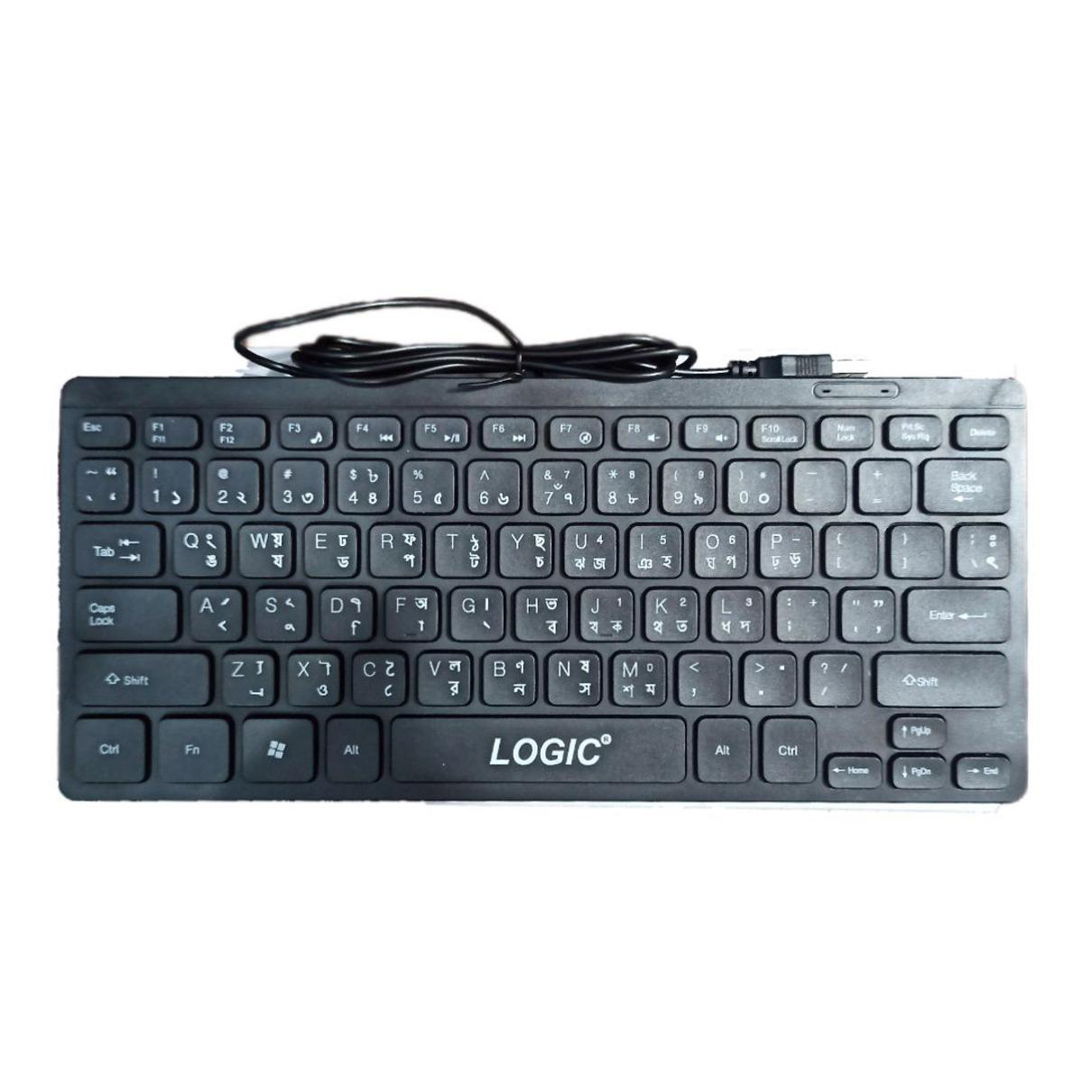 A.tech Mini USB Wired dextop leptop Computer androyet mobile Keyboard black 1 pice