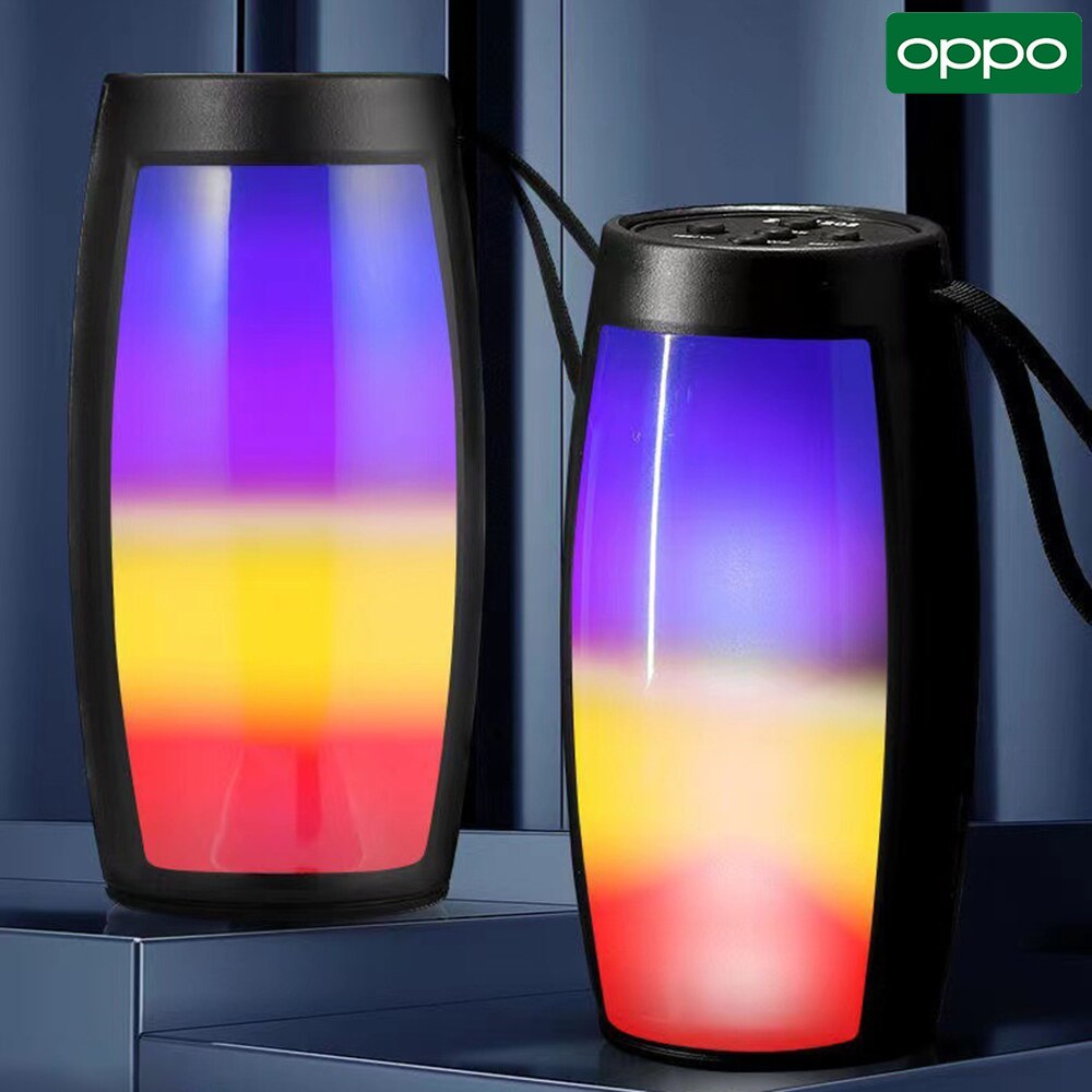 【Ready Stock+FREE Shipping+COD】OPPO-1202 Wireless Bluetooth Speakers Powerful Portable Sound Box Subwoofer Car Audio Bass MP3 Player Sound System LED Lights. 