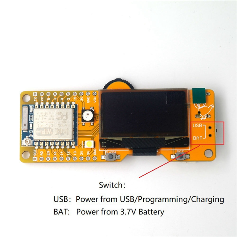 JAERBEE 2.4GHz WiFi Deauther MiNi V3 ESP8266 Development Board Deauther Software with 1.3Inch OLED Development Board. 
