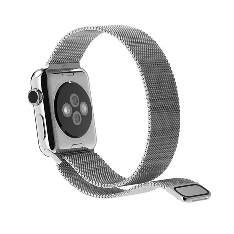 For Apple Watch 38mm Milanese Loop Magnetic Stainless Steel Watch Band. 