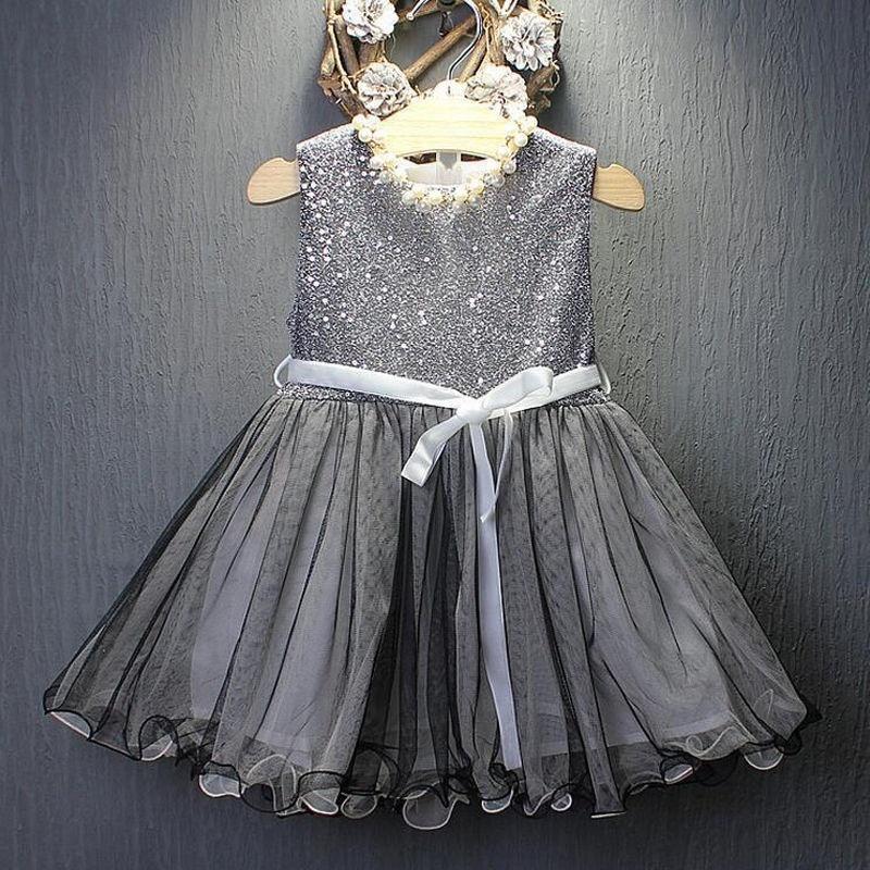 (New) baby girls dress party gown bridesmaid tulle tutu bow dresses 1-7y
