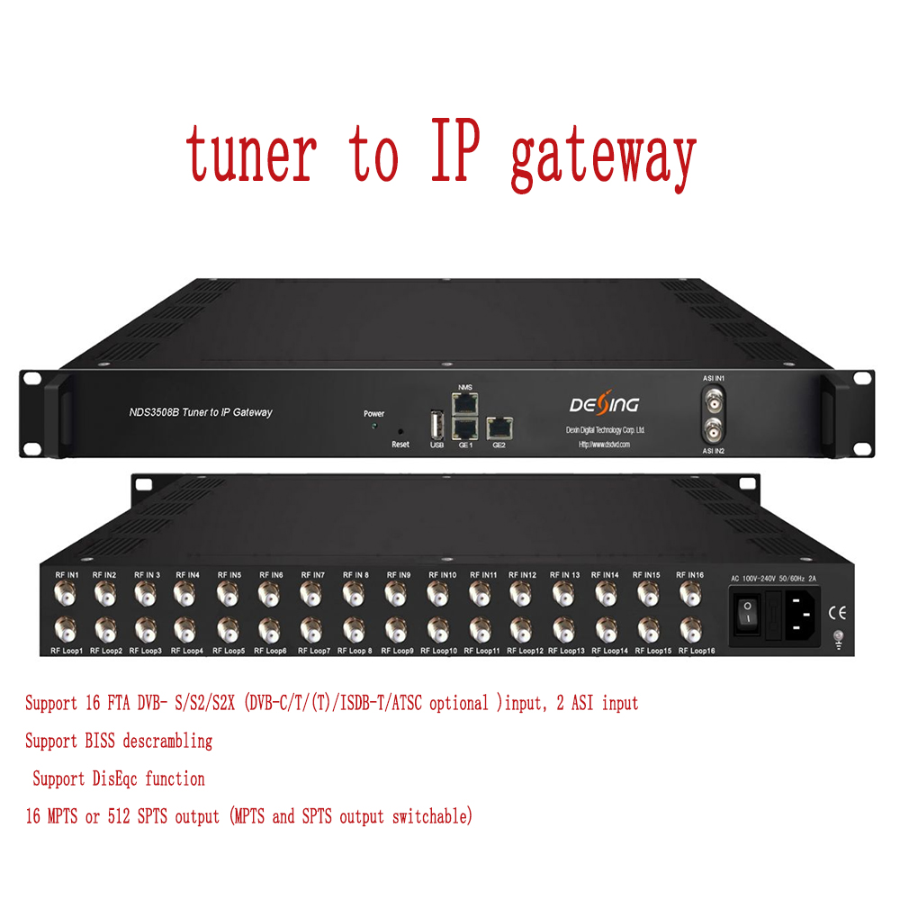 16-Way Tuner To IP Gateway,Front-End Equipment Of TV System