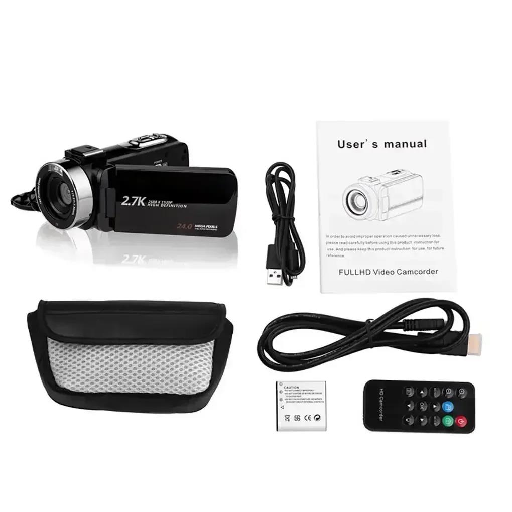 Profesyonel 2K kamera Youtube için 16X Zoom kızılötesi vyoutube Video kamera 2.7K 48MP taşınabilir dijital kaydedici canlı akışı. 