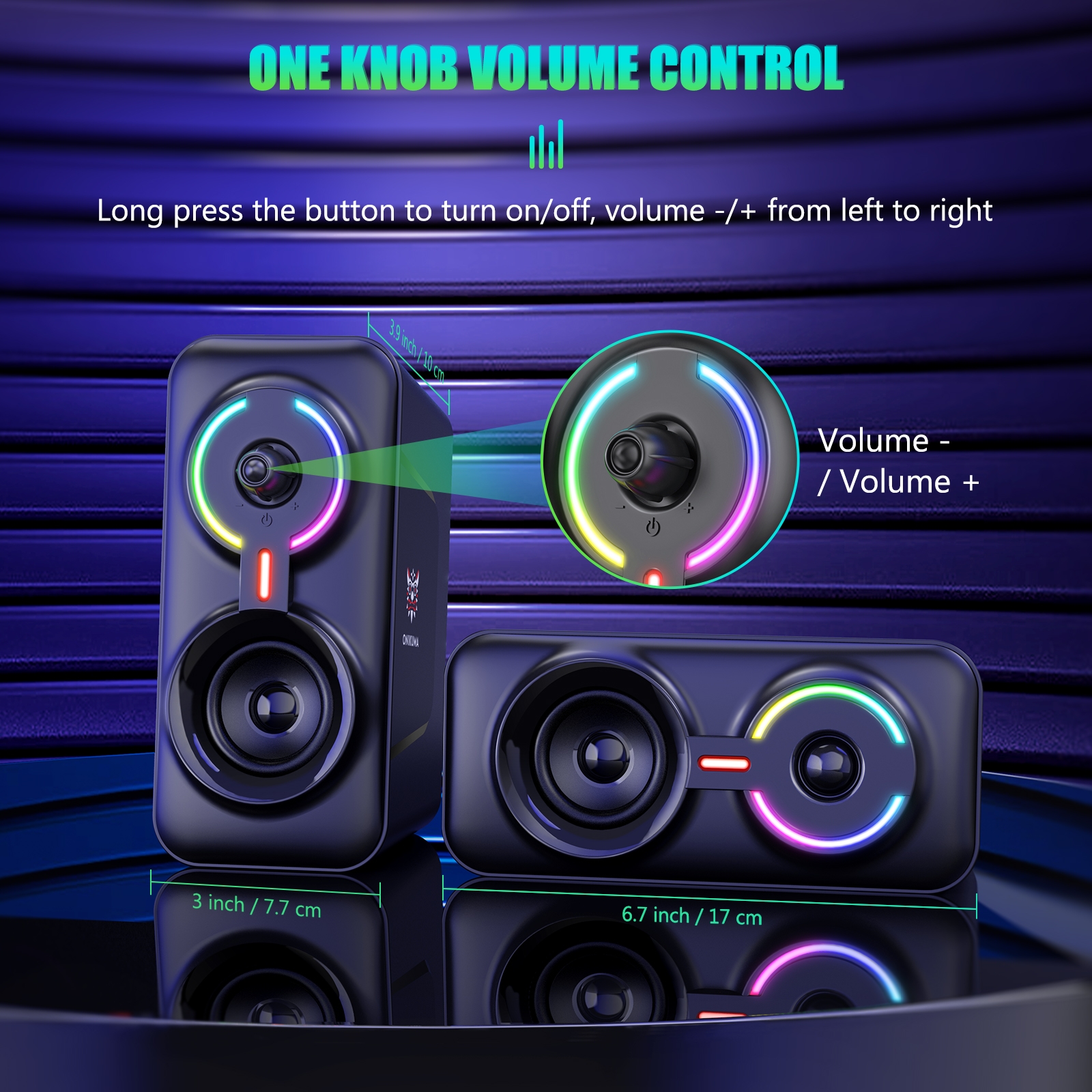 (New)ONIKUMA L6 RGB Lighting Computer Audio with Bluetooth Function(Black). 