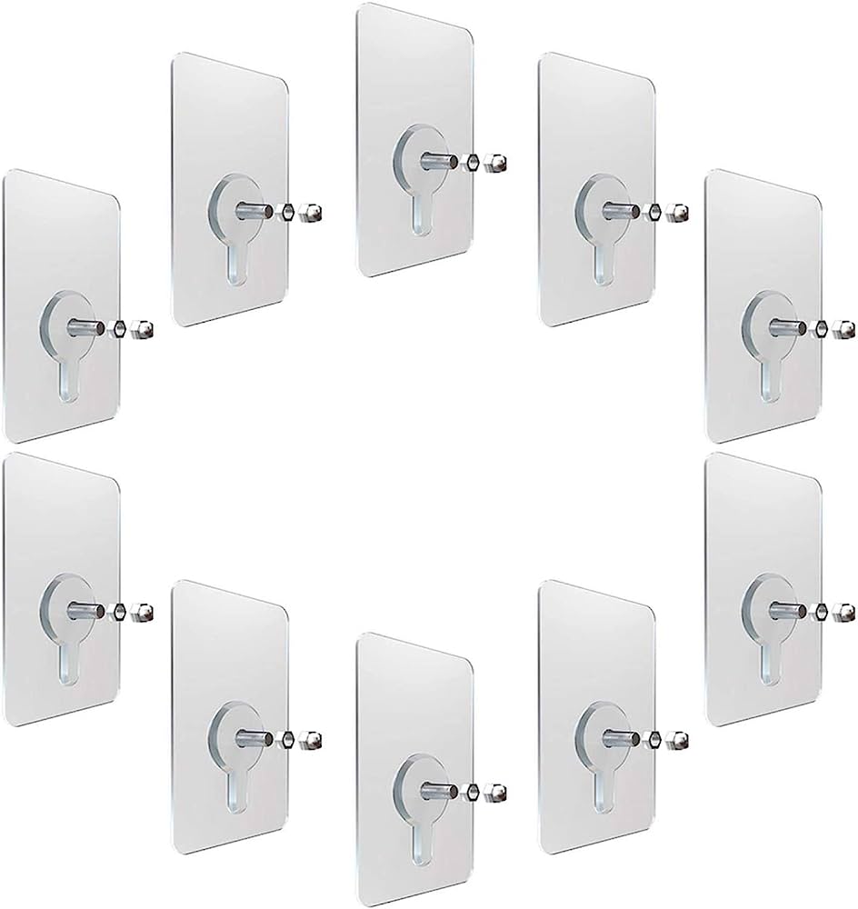 Hook Non-Marking Screw 10Pcs Punch-Free Wall Stickers Home Seamless Nail With Nut And Nut Cap. 
