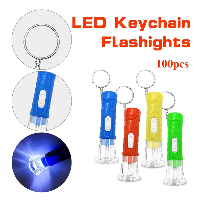 100 Pcs Mini Flashlight Keychain Bulk Mini Keychain. 
