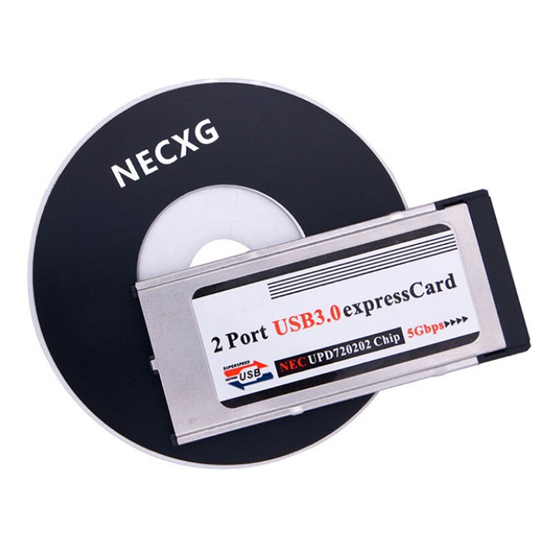 (New) high-speed dual 2 Port USB 3.0 express card 34mm slot express card PCMCIA converter adapter for laptop notebook. 