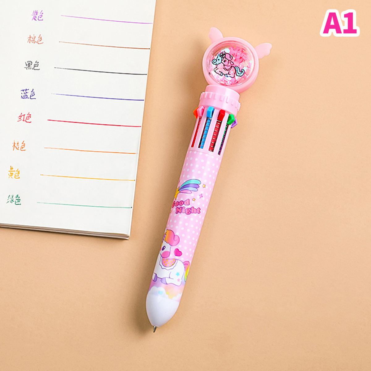 Robot Unicorn Attack Sequins 10 Colors Chunky Ballpoint Pen School