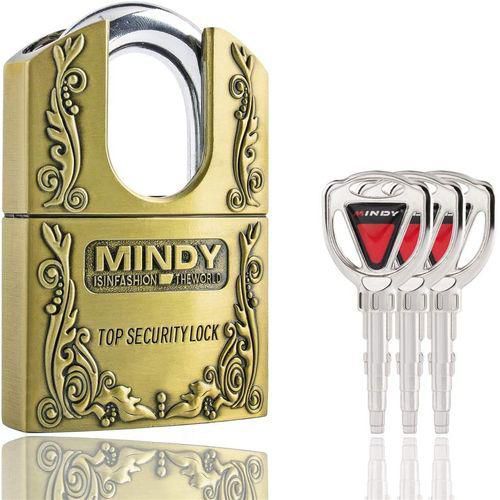 Mindy High-Security Anti-Theft Hard Steel Key Padlock - Durable Locking ...