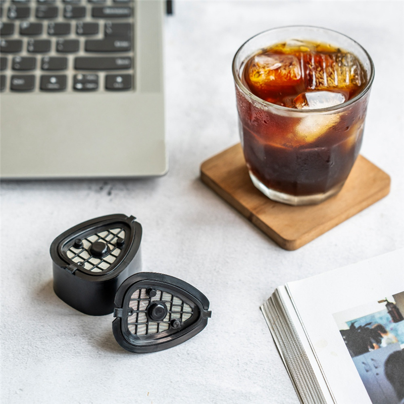 Coffee Capsule Pod Black with Spoon Brush for NESTLE ST 9662.62 Refillable Filter Pod Replacement Coffee Capsule Tea. 