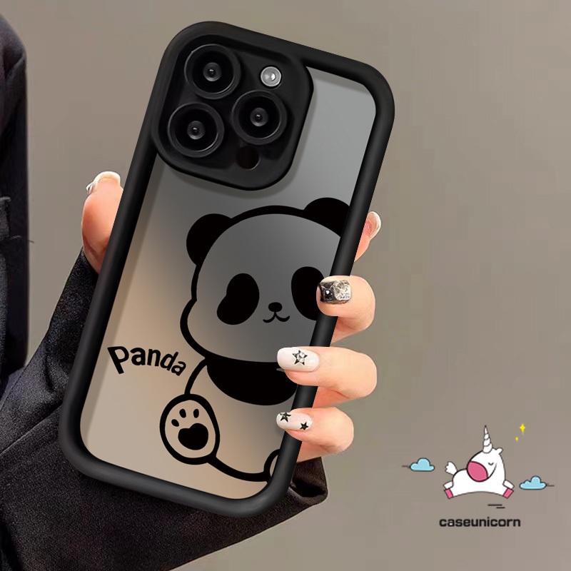 Lovely Panda Animal Soft Case For Redmi 12 9C 9 12C 10C 9T A1 10A 9A A2 Note 8 12 10 9 10s 11 Pro Max Mi 12 11 Lite Poco M3 X5 C55 Creative Cartoon Simple Cute Panda Angel Eye Cover