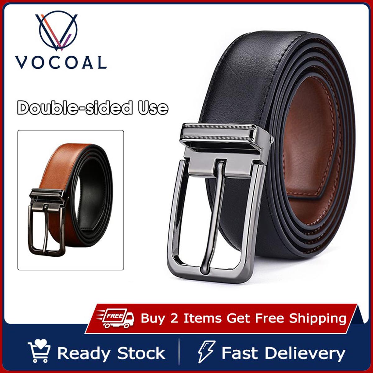 Vocoal Men's Belt Men Fashion Belt Double-sided Belt Leather Belts