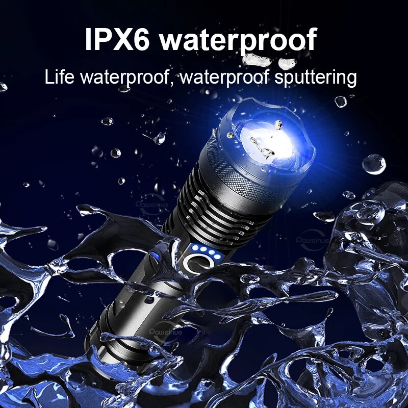 XHP360 Led Flashlight 18650 Rechargeable Torch 5000mAh XHP50 Tactical Flashlight With Usb Charging Waterproof Lantern Work Light. 