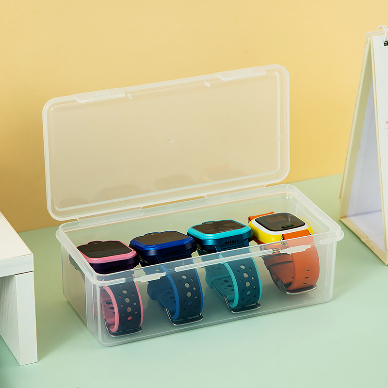 Plastic Transparent Storage Box Watch Small Item Storage Holder Case Adult Children'S Smart Watch Protective Box With Lid. 