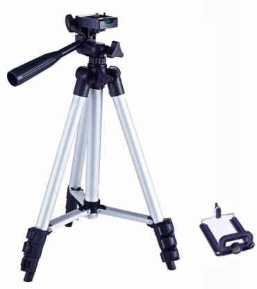 Tripod 3110 Portable Videos Stand, Camera Stand, and Mobile Stand - Silver and Black. 