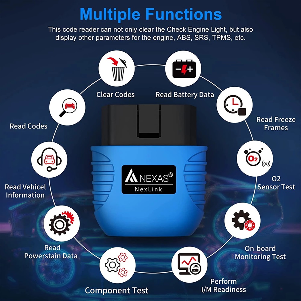 【Xiaofeng】NEXAS Motorcycles Diagnostic Scan Bluetooth 5.0 OBD2 EOBD Diagnostic Scanner for Android Fault Code Reader. 