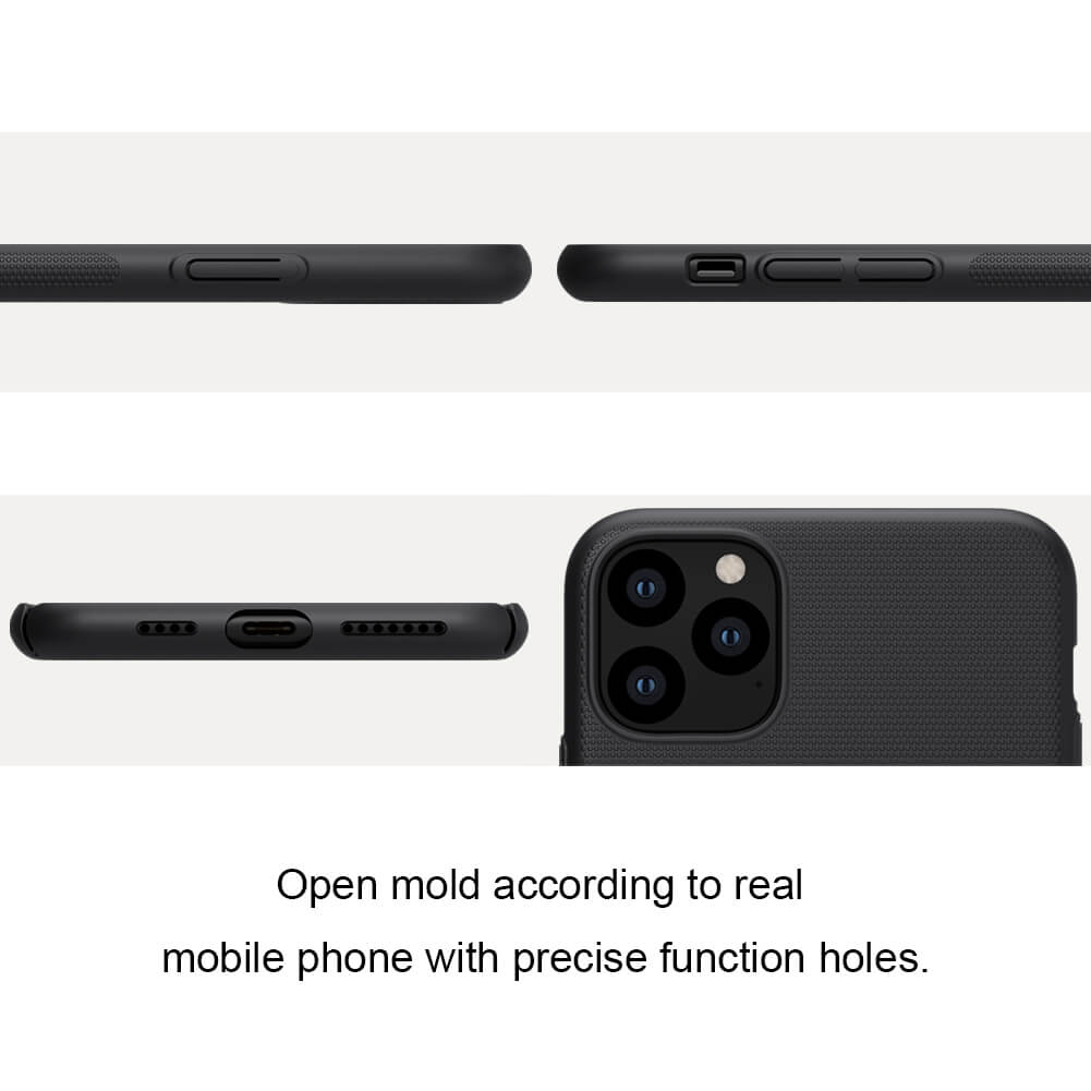 Nillkin ( iPhone 11 Pro Max ) Super Frosted Shield Hard Case / Nillkin Back Case / Nillkin Case / Nillkin Cover For Apple Iphone 11 Pro Max  - Black. 