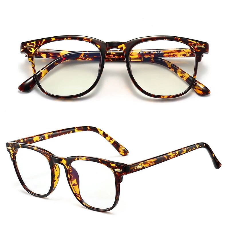 GCV Brand Rivets Square Frames Men Women The Blu-Ray Computer Goggles Ultralight Blue Light Johnny Depp Same Paragraph Glasses. 
