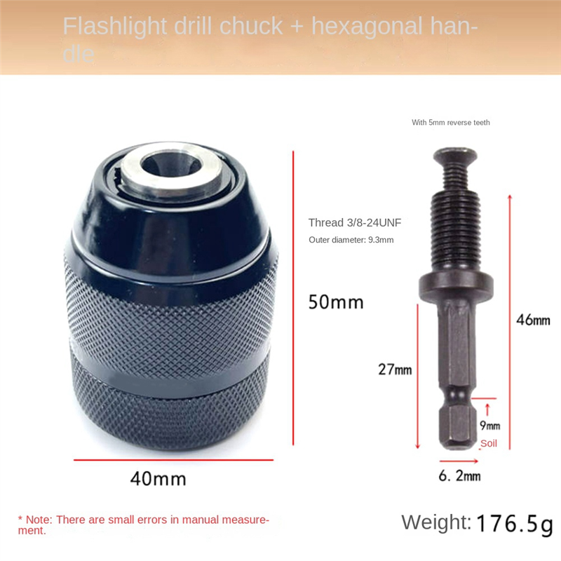 3/8-24UNF Thread 0.8mm-10mm Metal Drill Chuck Adapter Suitable for Hand Drill Electric Hammer/Electric Hammer Drill Easy to Use B