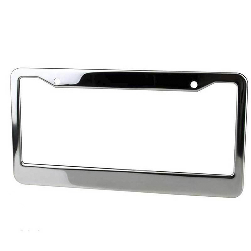 1PCS Chrome Stainless Steel Metal License Plate Frame Tag Cover With Screw Caps. 