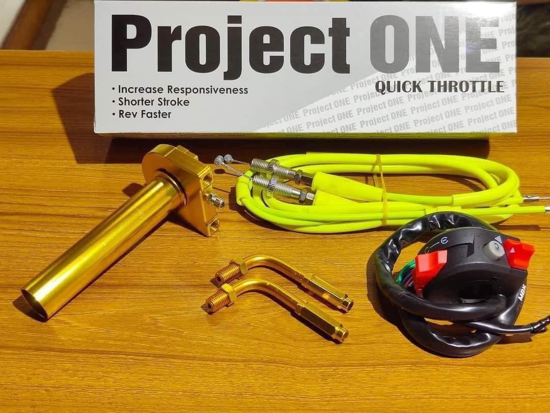 PROJECT ONE Quick Throttle Universal CNC Setup for All Bike Racing Fuel Spontan for Maximum Performance Ready Pickup with Domino Chapa Switch Button. 