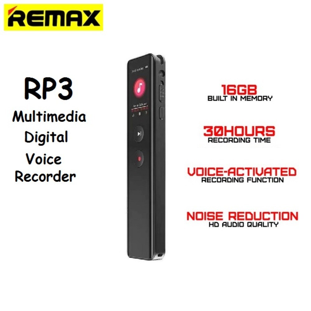 REMAX RP3 MULTIMEDIA DIGITAL VOICE RECORDER 16GB Voice Recorder Daraz