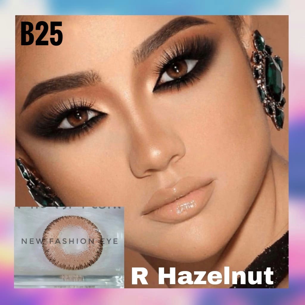 BELLA B25 Radiant Hazelnut glow Color Contact Lens with kit box & Solution 150ml FREE(full set)  Bella Glow Series #r.hazelnutcombo. 