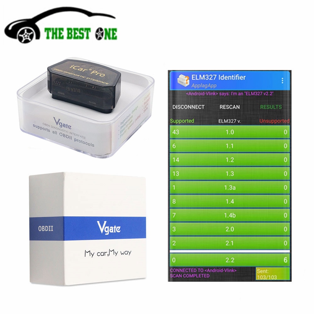 Vgate iCar Pro ELM327 WIFI V2.2 OBD2 Scanner Bluetooth-Compatible 4.0 For Android/IOS Car Diagnostic Tool PK OBD 2 ELM 327 V1.5. 