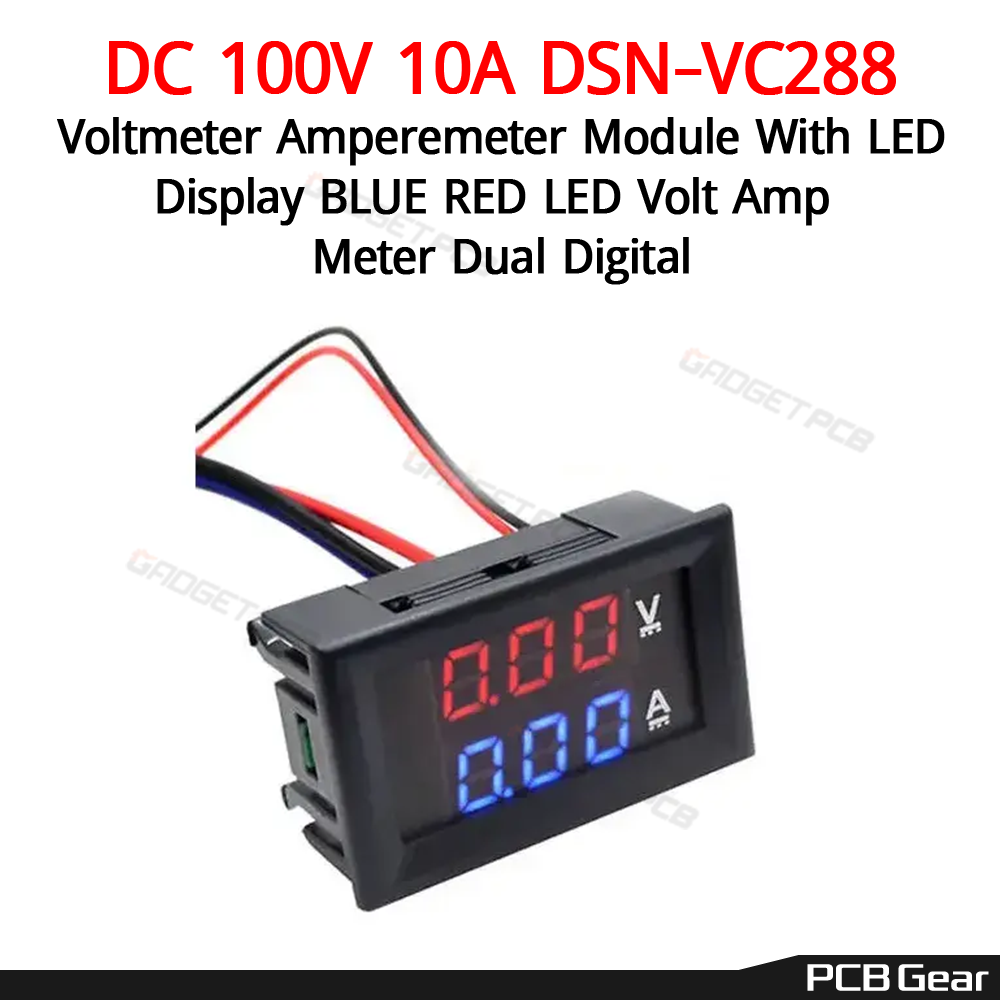 DSN-VC288 DC 100V 10A Voltmeter & Ammeter Blue & Red LED Amp Dual Digital Volt Meter Voltage Current Meter Mini Digital Voltmeter Ammeter Testers LED Display