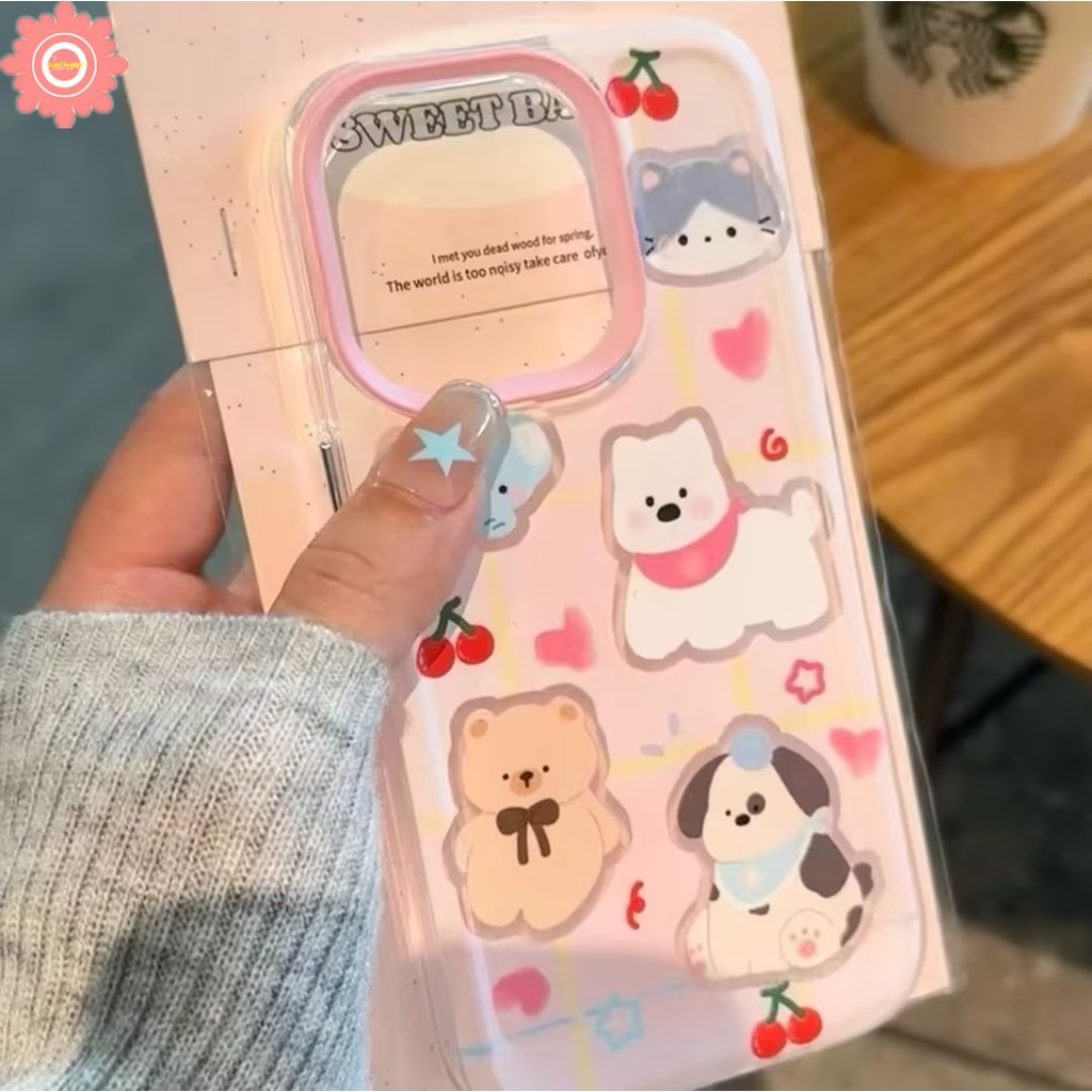 For Redmi 14C 9C 13C 12C A1 12 10C 9T 10 9A 9 A2 10A Note 13 10 10s 9 12 8 11 11s Pro Max Poco M3 X6 X5 Pro C61 Mi 11 Lite Lovely Cat Puppy Bear Cartoon Animal Transparent Case. 