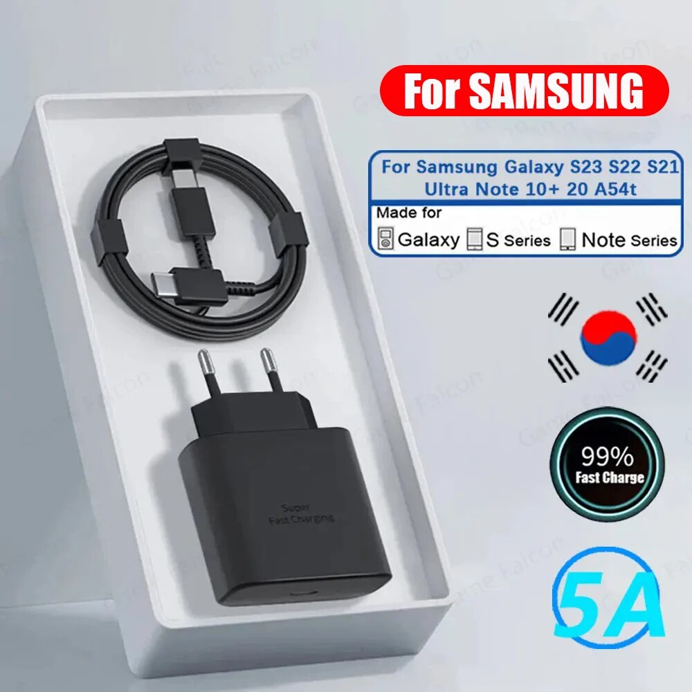 PD 45W Super Fast Charger For Samsung Galaxy S22 S23 Ultra Note 10+ 5G 20 Original Fast Charging USB Type C Cable Phone Charger