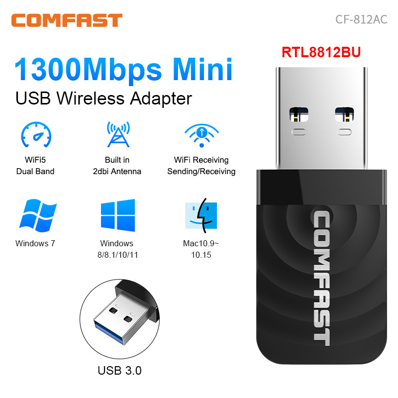 1300-1900Mbps WiFi Adapter Usb 3.0 Para Pc MT7612U/RTL8814AU Placa De Rede Network Card Antena Cle Wifi Win 7/8/10/11/Kali Linux. 