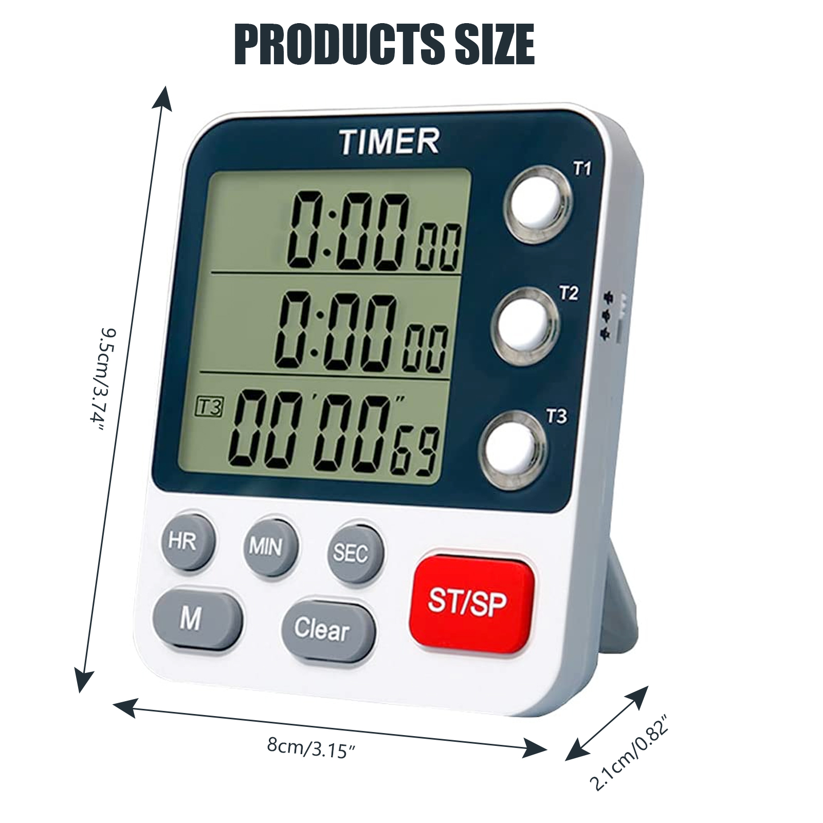 Alarm r Large Display Screen Scratch Resistant Magnetic Reminder. 
