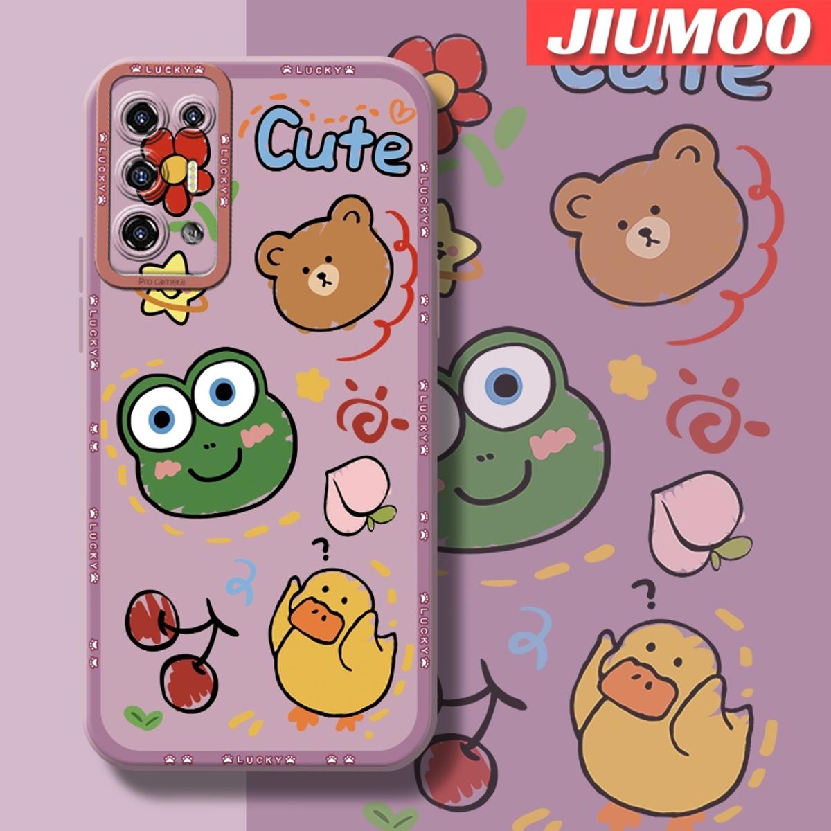 JIUMOO Case For Tecno POVA 2 Case Cartoon Cute Oil Frog Thin Shockproof Square Edge Silicone Casing Full Lens Cover Camera Protect Cases Softcase