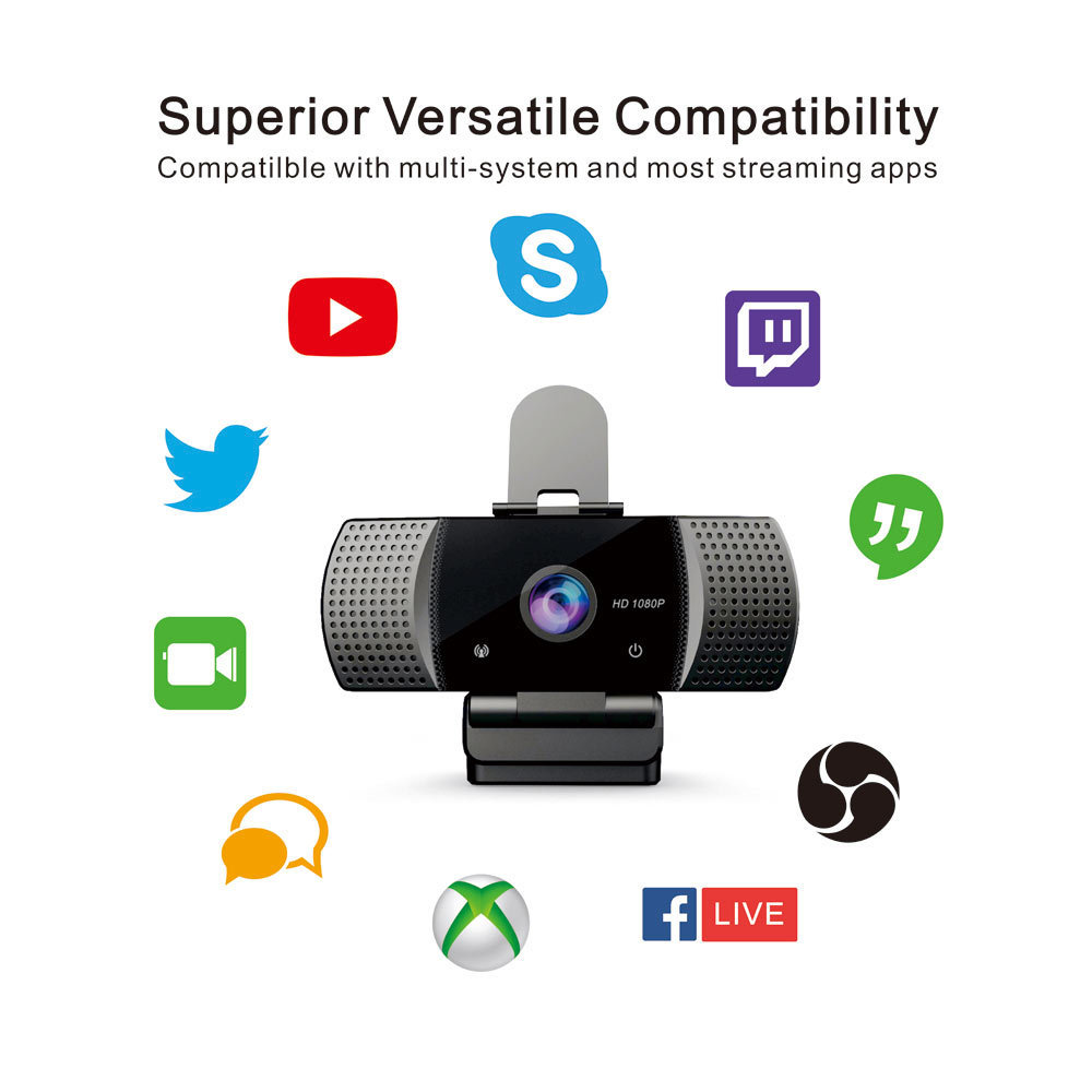 New Webcam 1080P Full HD 4K 30FPS Wide Angle USB Web Cam With Privacy Cover Mic Web Cam For Computer PC Conference Web Camera. 