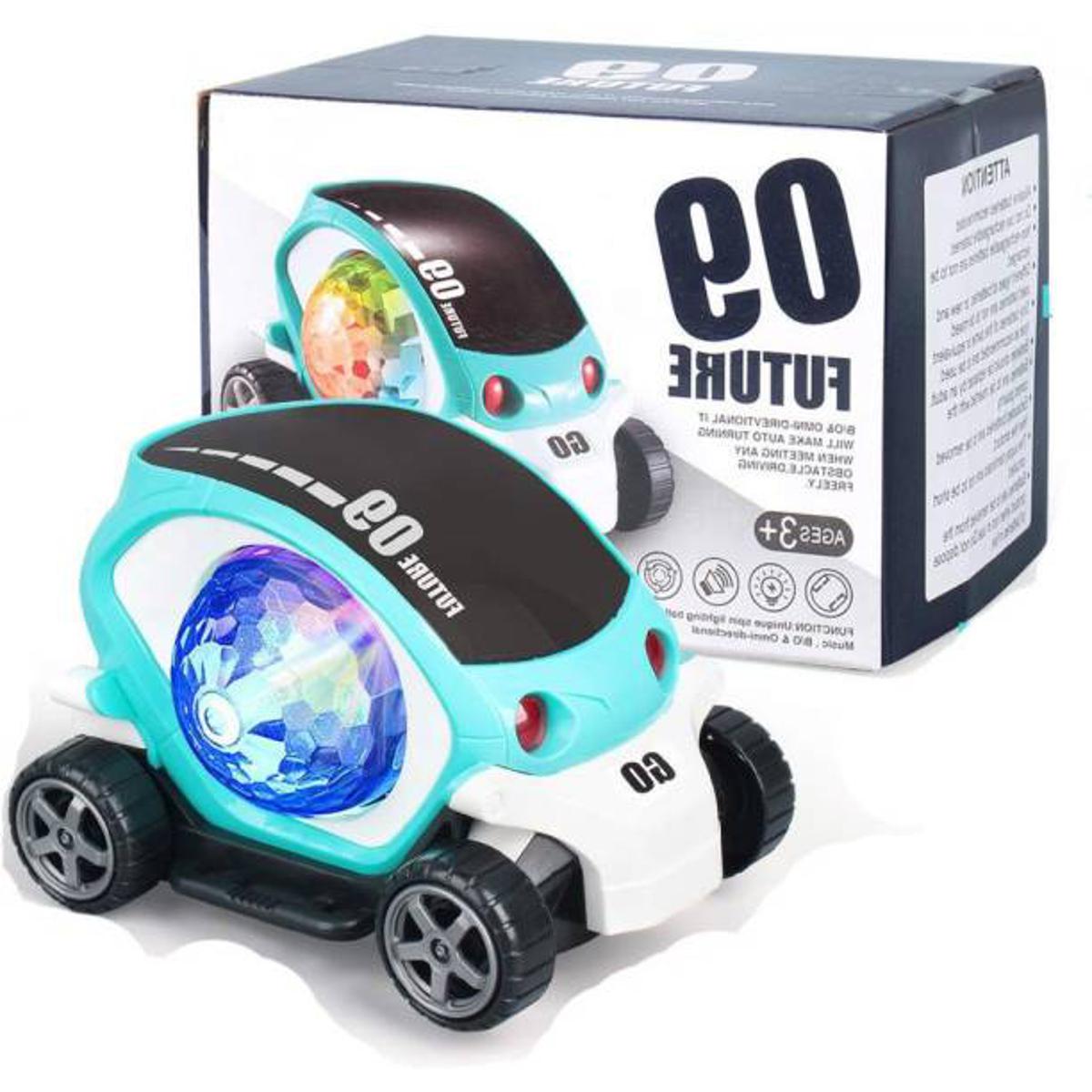pikaboo future car toy future car for kids with lighting and sound 360 degree rotating - battery operated- Multi color
