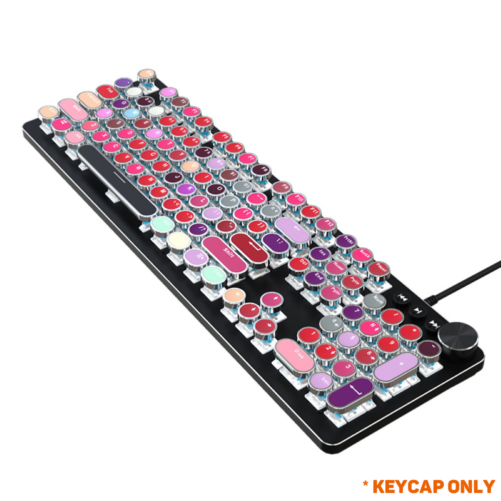 104Pcs/Set PBT Universal Round Key Cap Keycaps for Cherry MX Mechanical Keyboard. 